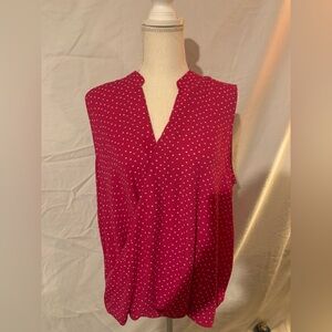 Vince Camuto Dark Pink Polka Dot Blouse